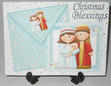 Nativity with Baby Jesus on Card with Envelope A4 by Michelle Chivers