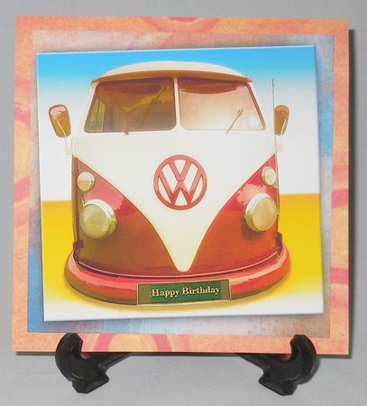 Vw Camper Van 8x8 Inch Topper by Michelle Chivers