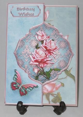 Pink Roses Offset Fold Card Mini Kit by Michelle Chivers