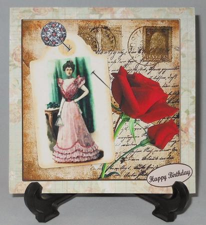 Old Post Card & Vintage Tag & Decoupage by Michelle Chivers
