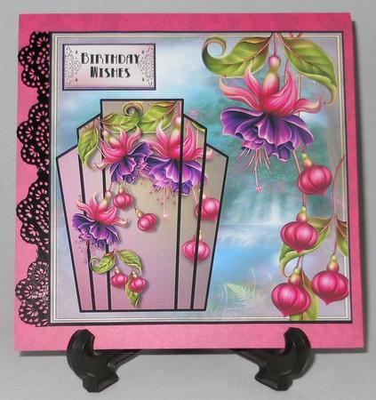Art Deco Fuschias Square by Michelle Chivers
