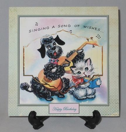 Musical Dog and Cat Card Front by Michelle Chivers