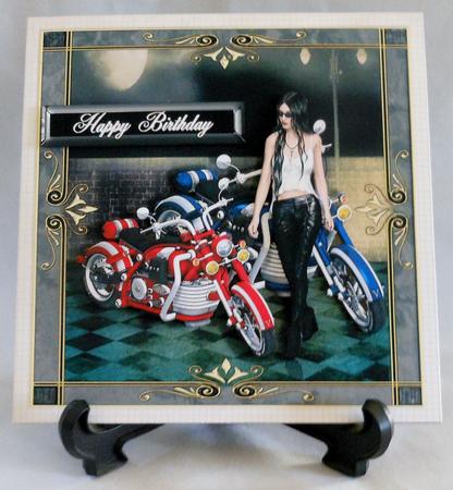 Biker Girl Birthday Card or Special Occasion by Michelle Chivers