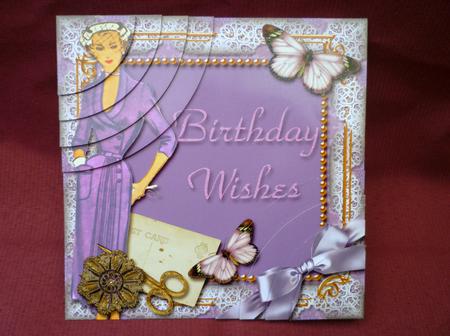 Lavender Lady Butterfly 6 Inch Duo Corner Stack Card Front by Michelle Chivers