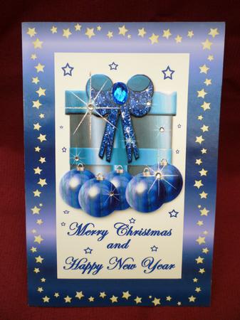 Christmas Present Decoupage Blue by Michelle Chivers