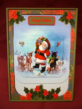 Santa and Friends Quick Pyramage Card by Michelle Chivers