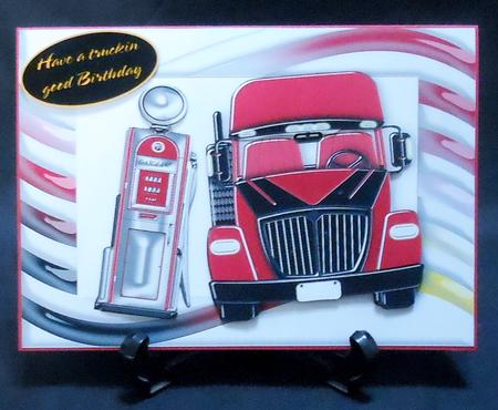 Red Trucker with Gasoline by Michelle Chivers
