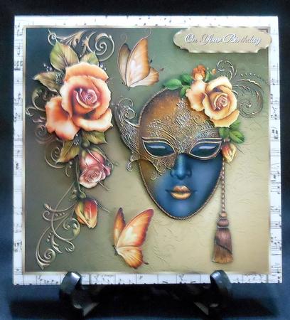 Rustic Rose Masquerade 8" Square Card Mini-kit by Michelle Chivers