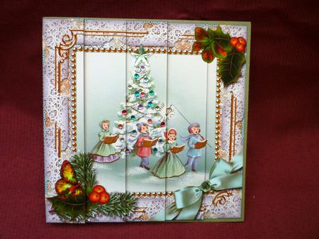 Carol Singers Holly One Edge Side Stacker by Michelle Chivers