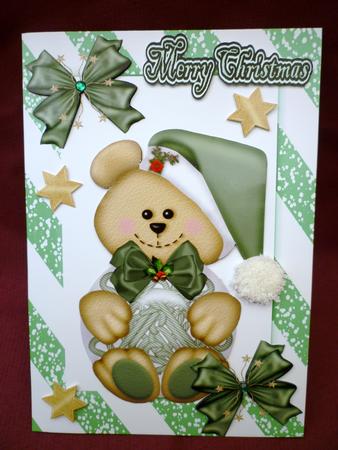 Cute Little Teddy in Green by Michelle Chivers