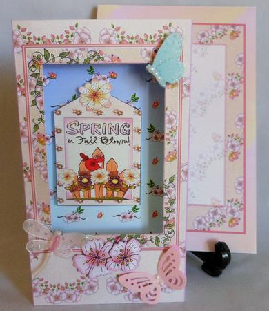 Cherry Blossom Box Card Kit (folds Flat) with Envelope by Michelle Chivers
