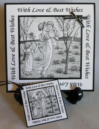 Going for a Walk 8x8 Black and White Topper Sheet by Michelle Chivers