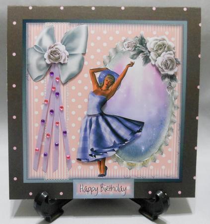 1950's Style Polka Dot Pinks Card Topper by Michelle Chivers
