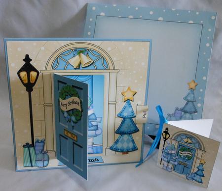 3D Xmas Snowman's Present Animated Moveable Open Door Kit by Michelle Chivers
