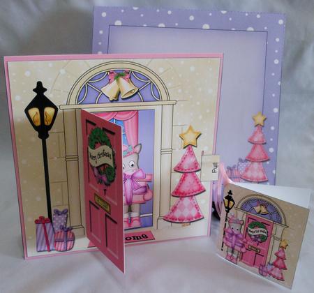 3D Xmas Gigi's Present Animated Moveable Open Door Card Kit by Michelle Chivers