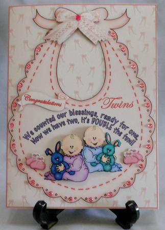 Twins Bib Card Front by Michelle Chivers