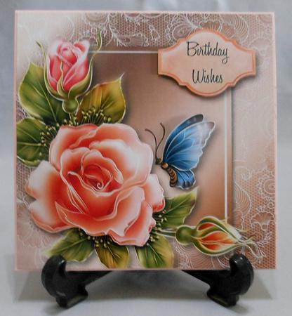 Beautiful Glowing Rose Lacey Square by Michelle Chivers