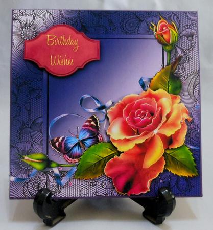 Beautiful Bright Roses & Flutter Lacey Square by Michelle Chivers