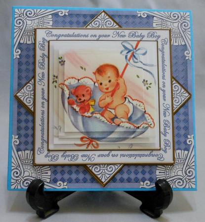 New Baby Boy Congratulations Diamond Megacoupage Cf Kit by Michelle Chivers