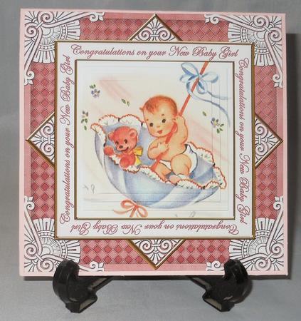 New Baby Girl Congratulations Diamond Megacoupage Cf Kit by Michelle Chivers
