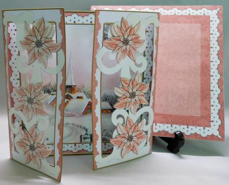 Pink Snow Church Fancy Swirl Gatefold Card & E Kit by Michelle Chivers