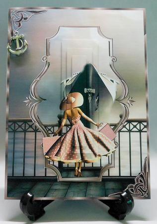 1950's Style Bon Voyage Pyramid Layer Card Front by Michelle Chivers
