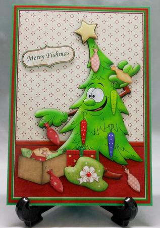 Fisherman's Christmas Tree Card Topper & Decoupage by Michelle Chivers