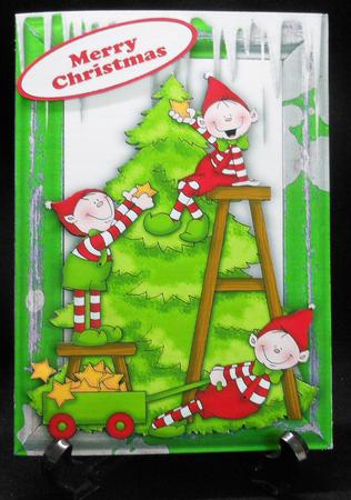 Santas Elves Dressing the Christmas Tree by Michelle Chivers