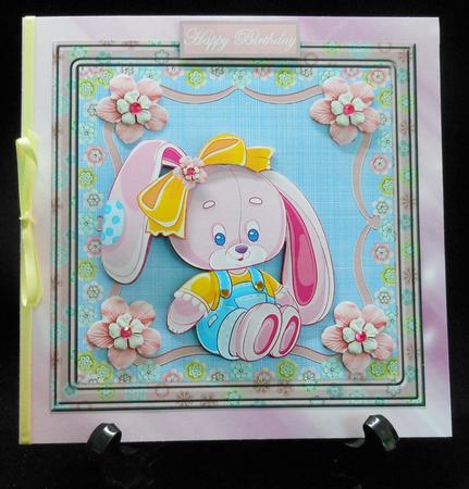Puppy Long Ears Card with Decoupage by Michelle Chivers
