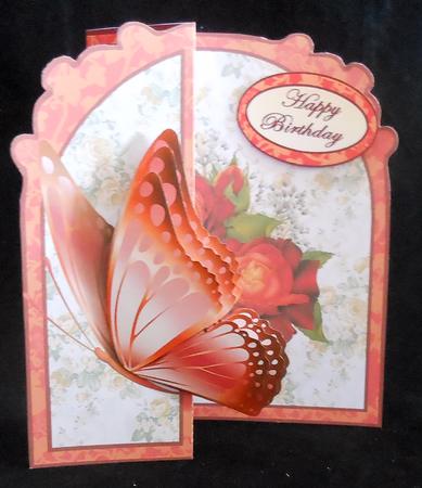 Butterfly Fold Back red & Orange Roses by Michelle Chivers