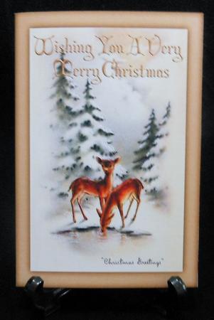 Christmas with Snow and Deer Cards in Frames by Michelle Chivers