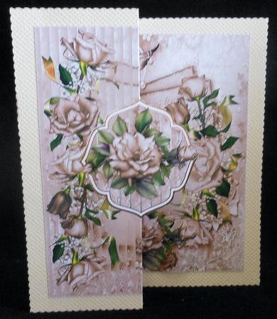 Cream Rose Fold Back Card by Michelle Chivers