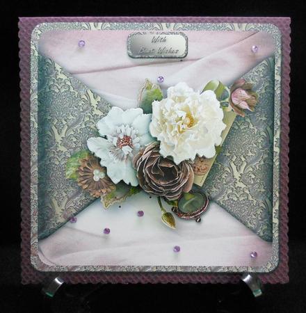 Faded Beauty Mock Wrap Card Front by Michelle Chivers