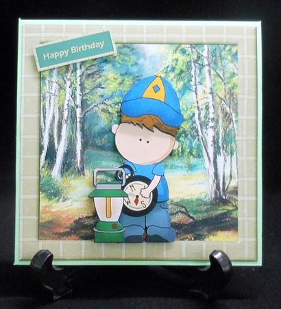 Happy Little Camper Card with Decoupage by Michelle Chivers