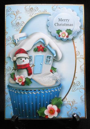 Fabulous Snowman Cottage Christmas Cupcake by Michelle Chivers