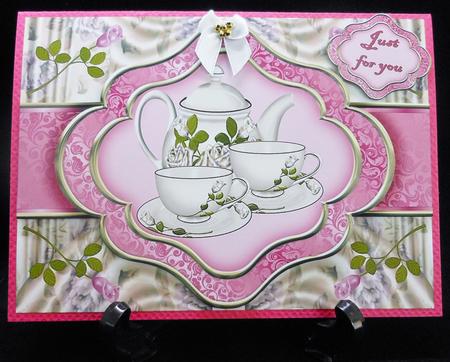 Tea for Two - Relax - Just for You - Ribbon Sash Quick Card by Michelle Chivers