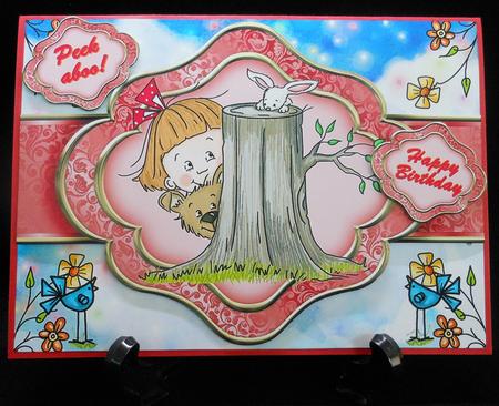 Peekaboo! -friends Forever -birthday -ribbon Sash Quick Card by Michelle Chivers
