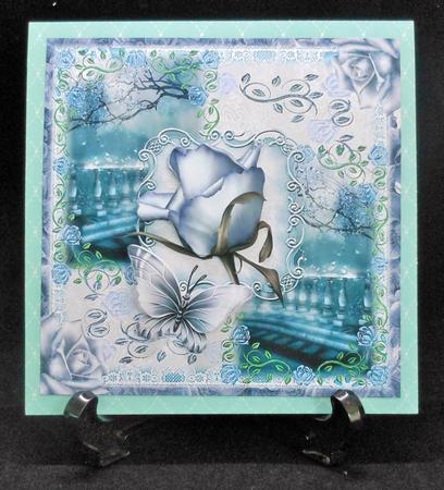 The Moonlit Rose Card Topper 8x8 by Michelle Chivers