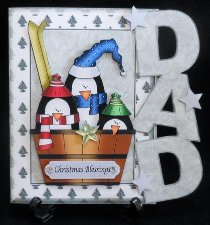 Pengiun's in a Barrel Dad Card by Michelle Chivers