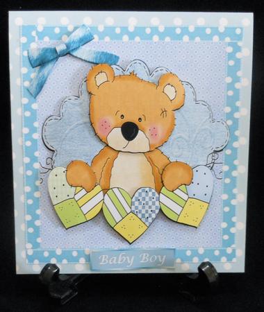 Baby Boy Bear with Hearts 8x8 Mini Kit by Michelle Chivers