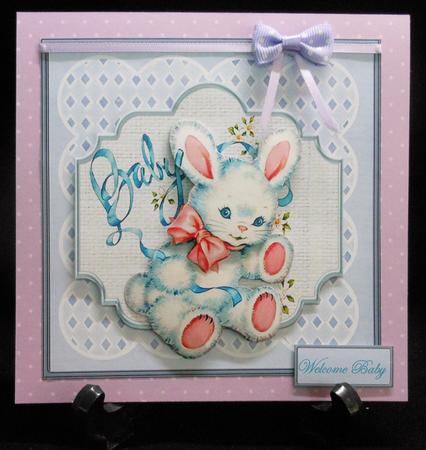Baby Shower Card with a Topper and Decoupage by Michelle Chivers