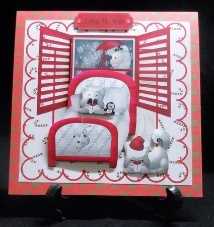 Waiting for Santa Cute Kitty in Bed 8x8 Mini Kit by Michelle Chivers
