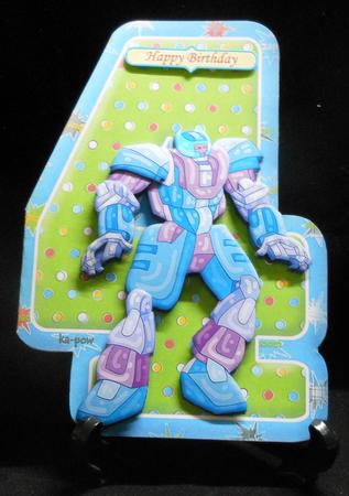 Age 4 Transformer Robot Shape Card & Decoupage Mini Kit by Michelle Chivers