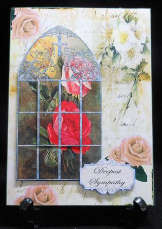 Roses in Church Window -thinking of You - Deepest Sympathy by Michelle Chivers