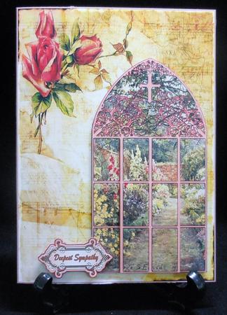 Wallflowers in Church Window - Thinking of You - Get Well by Michelle Chivers