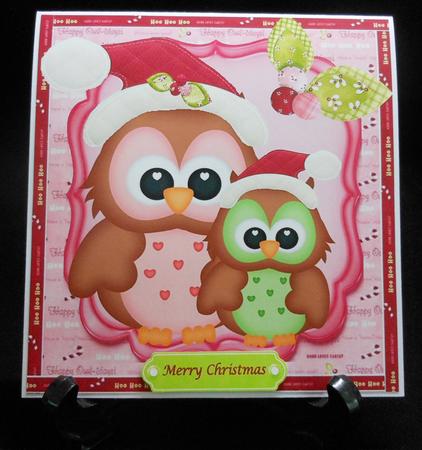 Pink & Green Owl 8x8 by Michelle Chivers