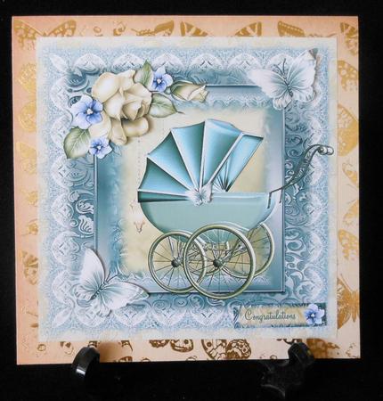 Gorgeous Baby Boy Pram Topper by Michelle Chivers