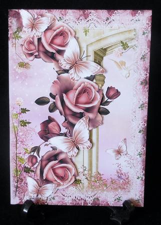 Mock Envelope Pink Rose Flutters by Michelle Chivers