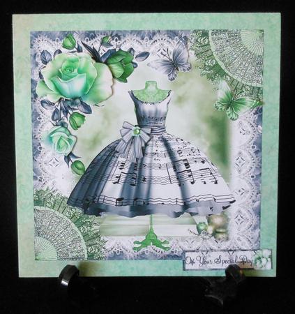Beautiful Blue Music Dress and Mint Roses by Michelle Chivers