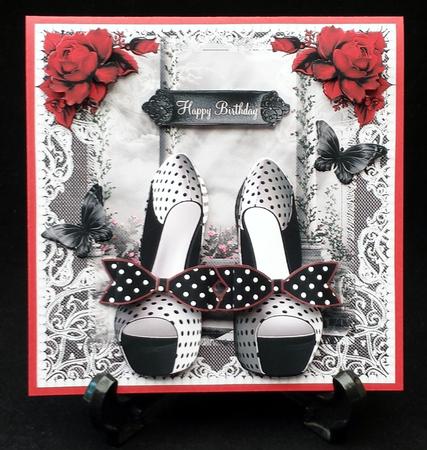 Beautiful Polka Dot Shoes with Paper Bow by Michelle Chivers
